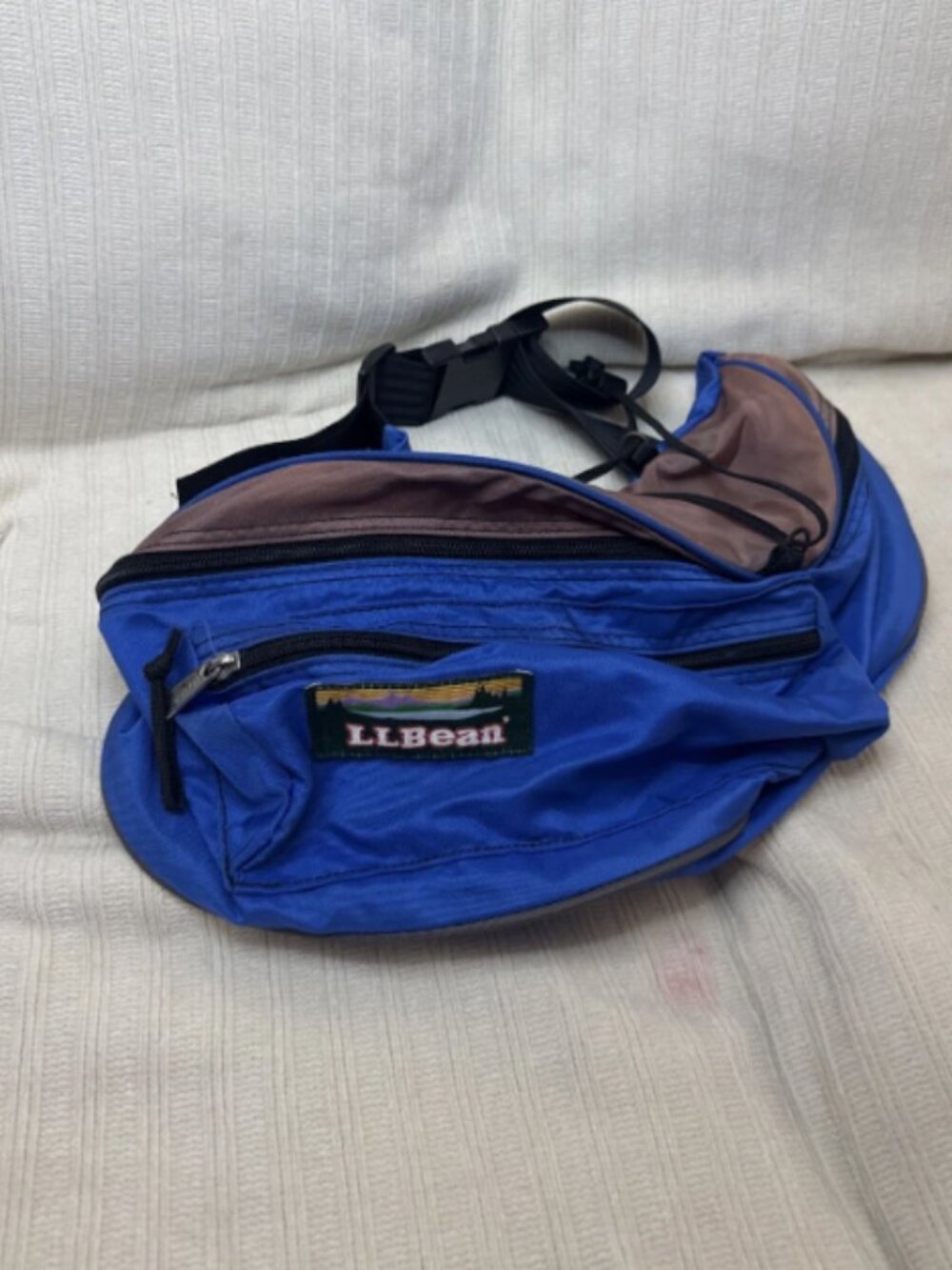Vintage L.L. Bean Deluxe Fanny Pack Waist Bag Blue Nylon 90s Gorpcore